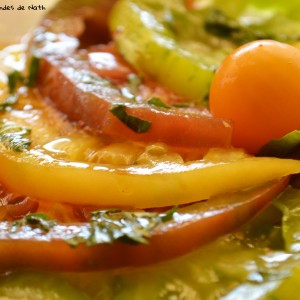 Carpaccio trois Tomates au basilic